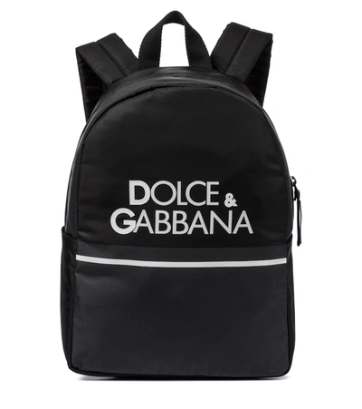 Dolce & Gabbana Kids' Logo Backpack In Black