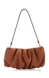 Staud Womens Rust Bean Ruched-leather Clutch Bag In Brown