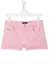 Diesel Kids' Logo-patch Denim Shorts In Pink