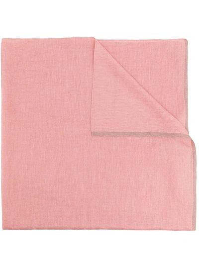 Norlha Chic Light Border Scarf In Pink