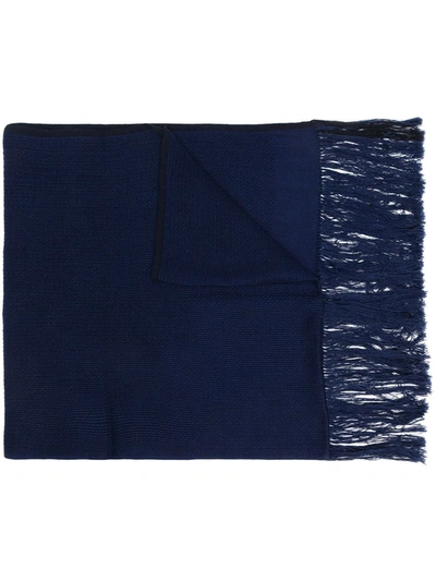 Norlha Fringed-edge Scarf In Blue