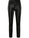 Rta Madrid High-waisted Lambskin Leather Skinny Pants In Black
