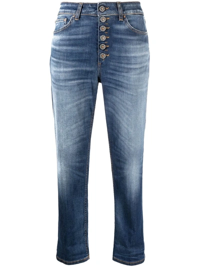 Dondup Koons Distressed-effect Cropped Jeans In Dark Wash