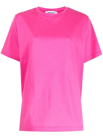 Enföld Round-neck Cotton T-shirt In Pink