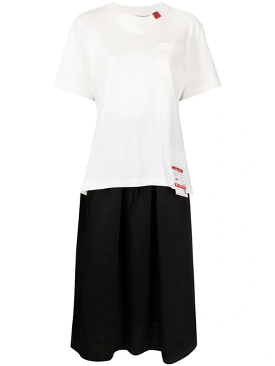 Miharayasuhiro T-shirt Layered Dress In White