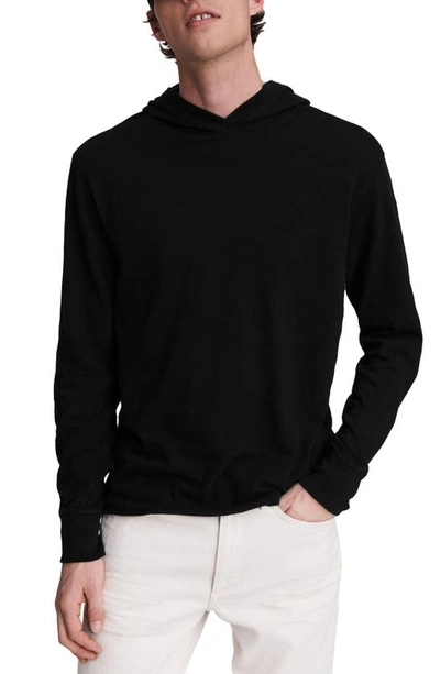 Rag & Bone Flame Carded Cotton-jersey Hoodie In Black