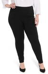 Nydj Plus Size Sculpt-her Soft Sheen Ponte Legging In Jet Black