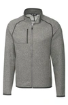 Cutter & Buck Mainsail Sweater-knit Mens Big And Tall Full Zip Jacket In Gray