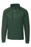 Cutter & Buck Mainsail Sweater-knit Mens Big And Tall Half Zip Pullover Jacket In Green