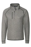 Cutter & Buck Mainsail Sweater-knit Mens Big And Tall Half Zip Pullover Jacket In Gray