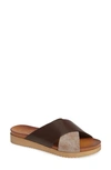 Bos. & Co. Rwon Slide Sandal In Brown Leather