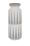 WILLOW ROW WHITE CERAMIC VASE WITH TRIANGLE PATTERNS,758647327508