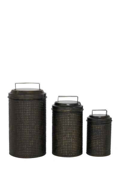 Willow Row Black Metal Farmhouse Canisters
