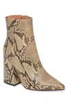 Alias Mae Ahara Pointed Toe Bootie In Beige Snake