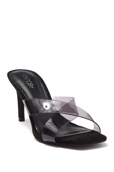 Abound Bea Clear Strap Dress Sandal In Black Faux Suede