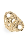 Kendra Scott Natalie Openwork Statement Ring In Gold Metal
