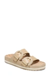 Vince Glyn Dual Buckle Slide Sandals In Dune