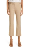 Frame Le Crop Mini Boot-cut Leather Pants In Almond