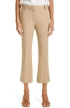 Frame Le Crop Mini Boot-cut Leather Pants In Dark Sand