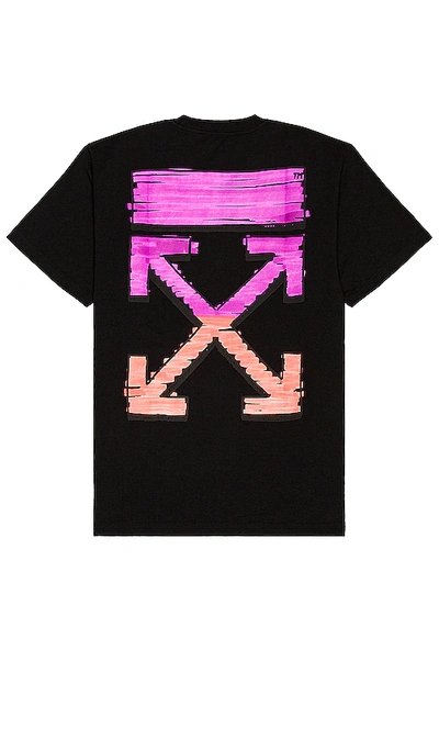 Off-white Arrow Marker Print Slim Jersey T-shirt In Purple