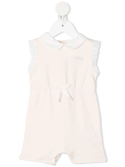 Chloé Babies' Frill-sleeve Playsuit (1-18 Months) In Pink