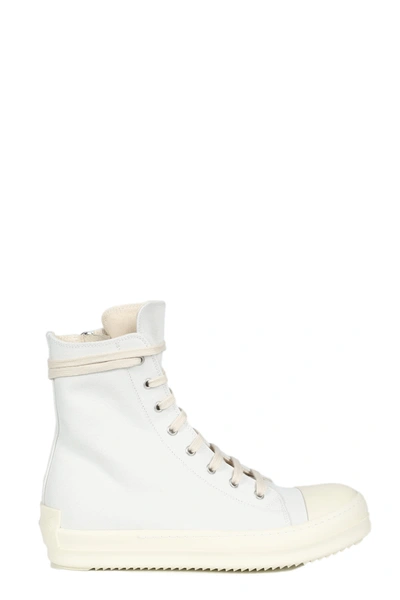Drkshdw Lace Up High Top Sneakers In Bianco/bianco