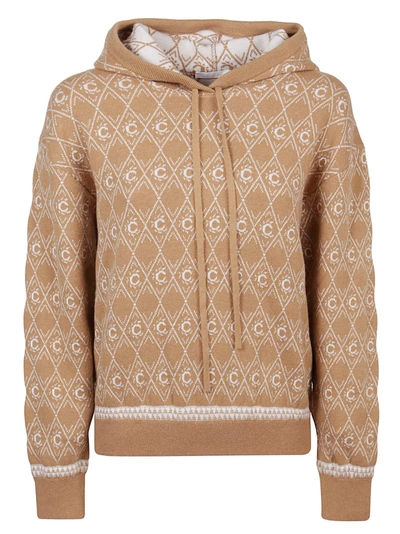 Chloé All-over Printed Ribbed Jacket In Wheat Beige