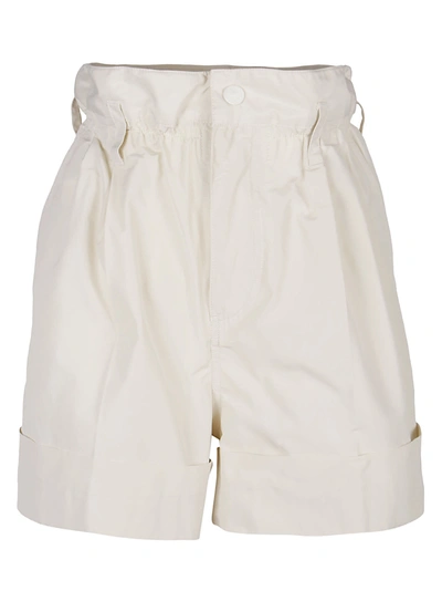 Moncler Beige High-waisted Shorts In White