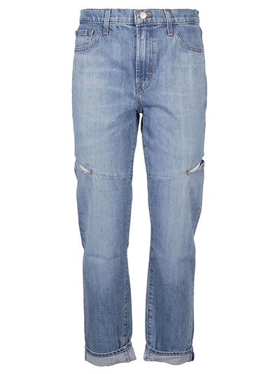 J Brand Cut Out Boy Jeans In Blu Denim