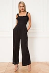Superdown Victoria Ruffle Jumpsuit In Black