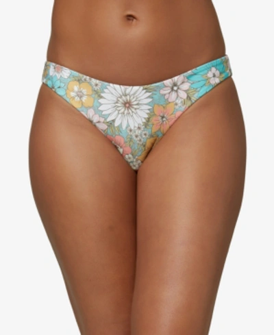 O'neill Juniors' Nazare Wildflower Printed Bikini Bottoms Women's Swimsuit In Sea Glass
