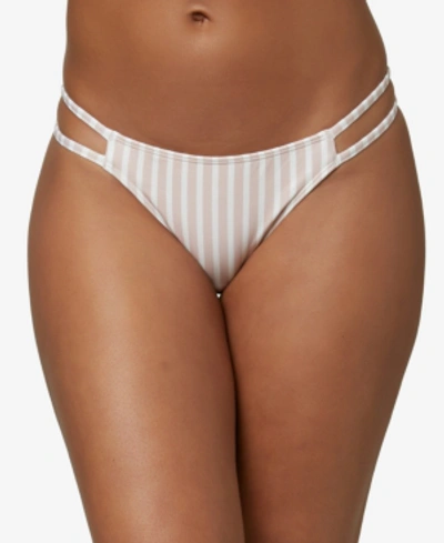 O'neill Juniors' Cardiff Lilia Striped Cheeky Bikini Bottoms Women's Swimsuit In Natural Lilia Stripe