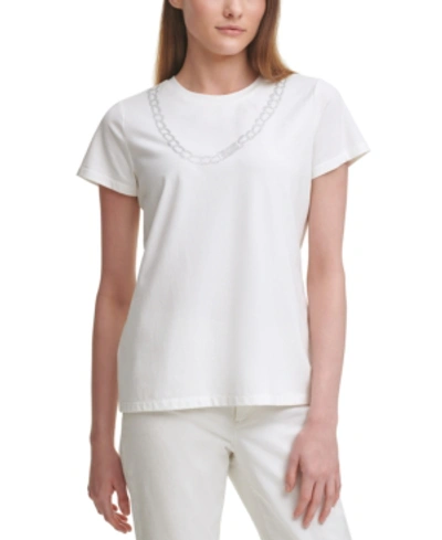 Calvin Klein Chain Graphic T-shirt In Soft White