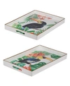 AB HOME ORGANIC ELEMENTS MODERN CHIC ASSORTED COLOR TRAYS, SET OF 2