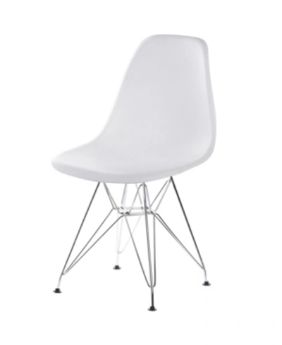 Bold Tones Mid-century Modern Style Plastic Dsw Shell Metal Legs Dining Chair In White