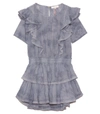 Loveshackfancy Natasha Dress In Hand Dyed Washed Denim In Blue