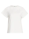 Totême Toteme Monogram-embroidered Curved T-shirt Women In Off White