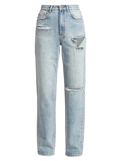 Ksubi Brooklyn High Waist Straight Leg Jeans In Denim