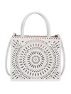ALAÏA WOMEN'S GARANCE PERFORATED LEATHER TOTE,0400013536019