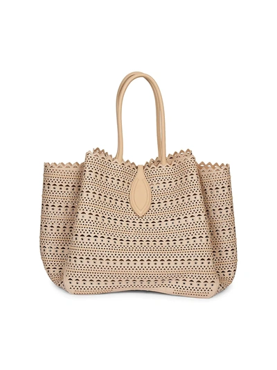 Alaïa Women's Angele Perforated Tote In Desert