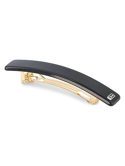 Alexandre De Paris Timeless Black Acetate Barrette In Noir