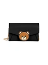 MOSCHINO BEAR LEATHER WALLET-ON-CHAIN,400013731057