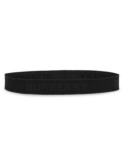Burberry Logo Jacquard Headband In Black