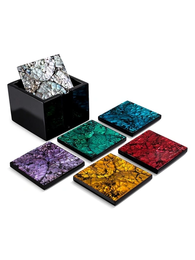 Ladorada 6-piece Mother-of-pearl Square Coaster Set