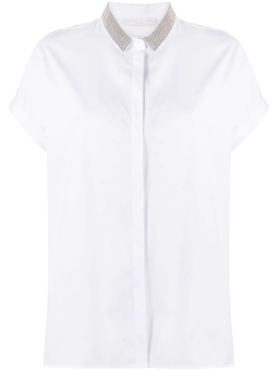 Fabiana Filippi Glitter-collar Buttoned Shirt In White