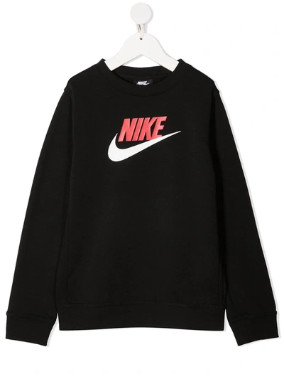 Nike Kids' French Terry Logo Sweatshirt In Black