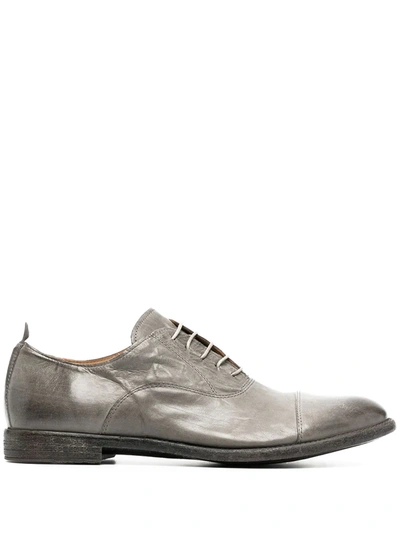 Moma Leather Oxford Shoes In Grey
