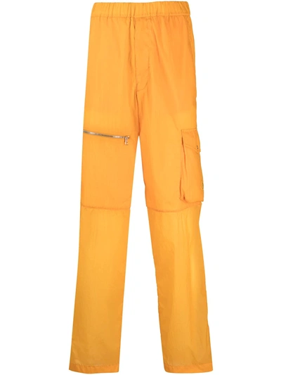 Moncler Cargo Trousers In Ripstop Nylon By 1952 In Dark Yellow