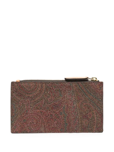 Etro Paisley-print Zip-up Wallet In Multicolour