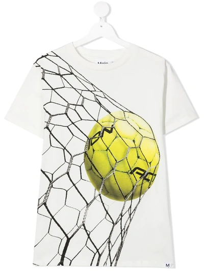Molo Kids' Organic Cotton Graphic-print T-shirt In White